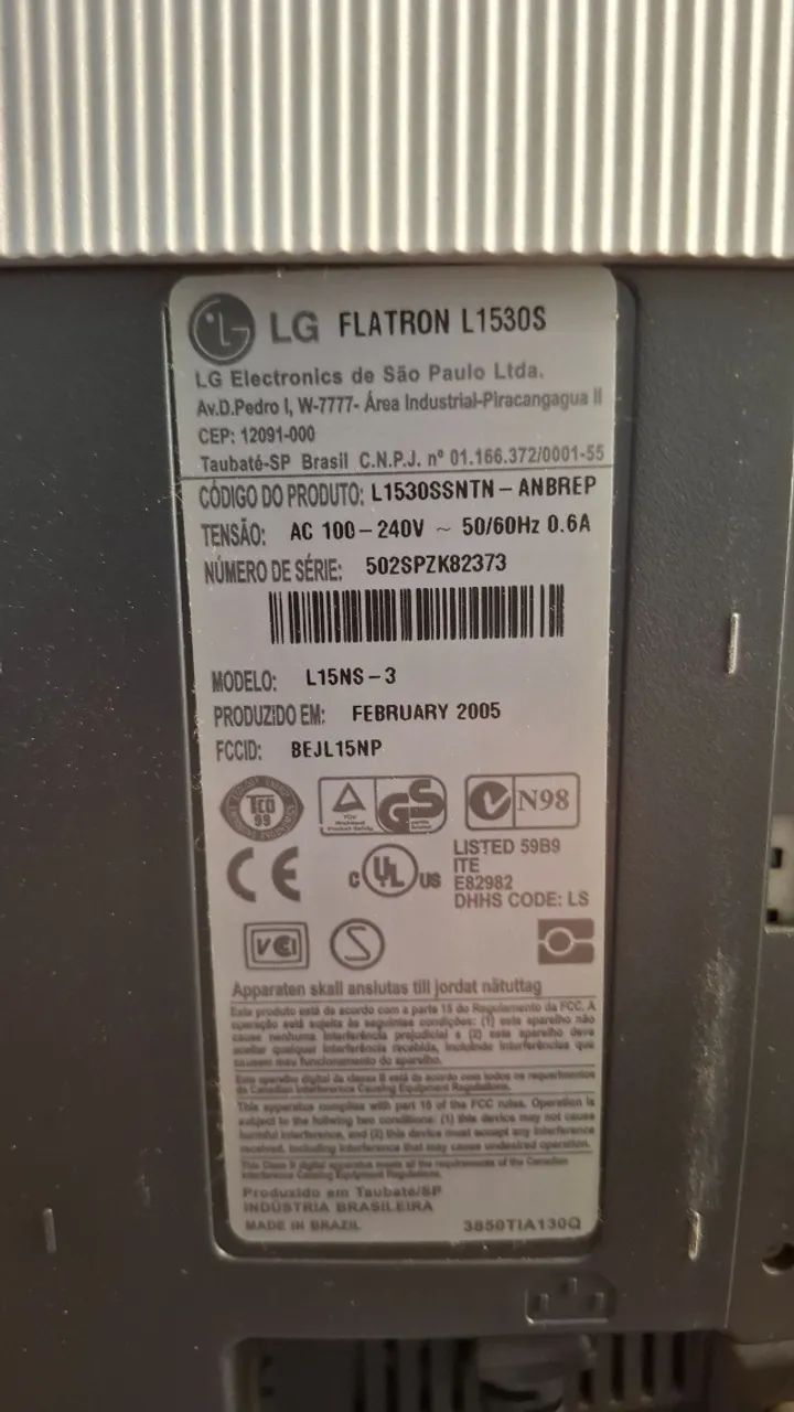 Monitor Flatron Lg L1530s 15 Polegadas (Usado) - Foto 2