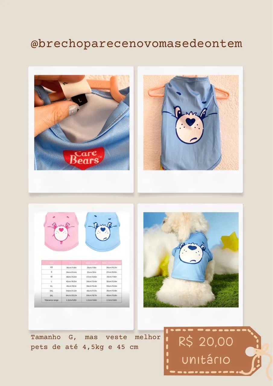 Roupa de Pet Ursinhos Carinhosos