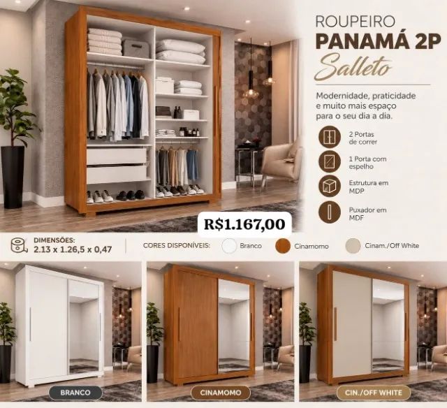 Guarda Roupa Panamá c/ espelho