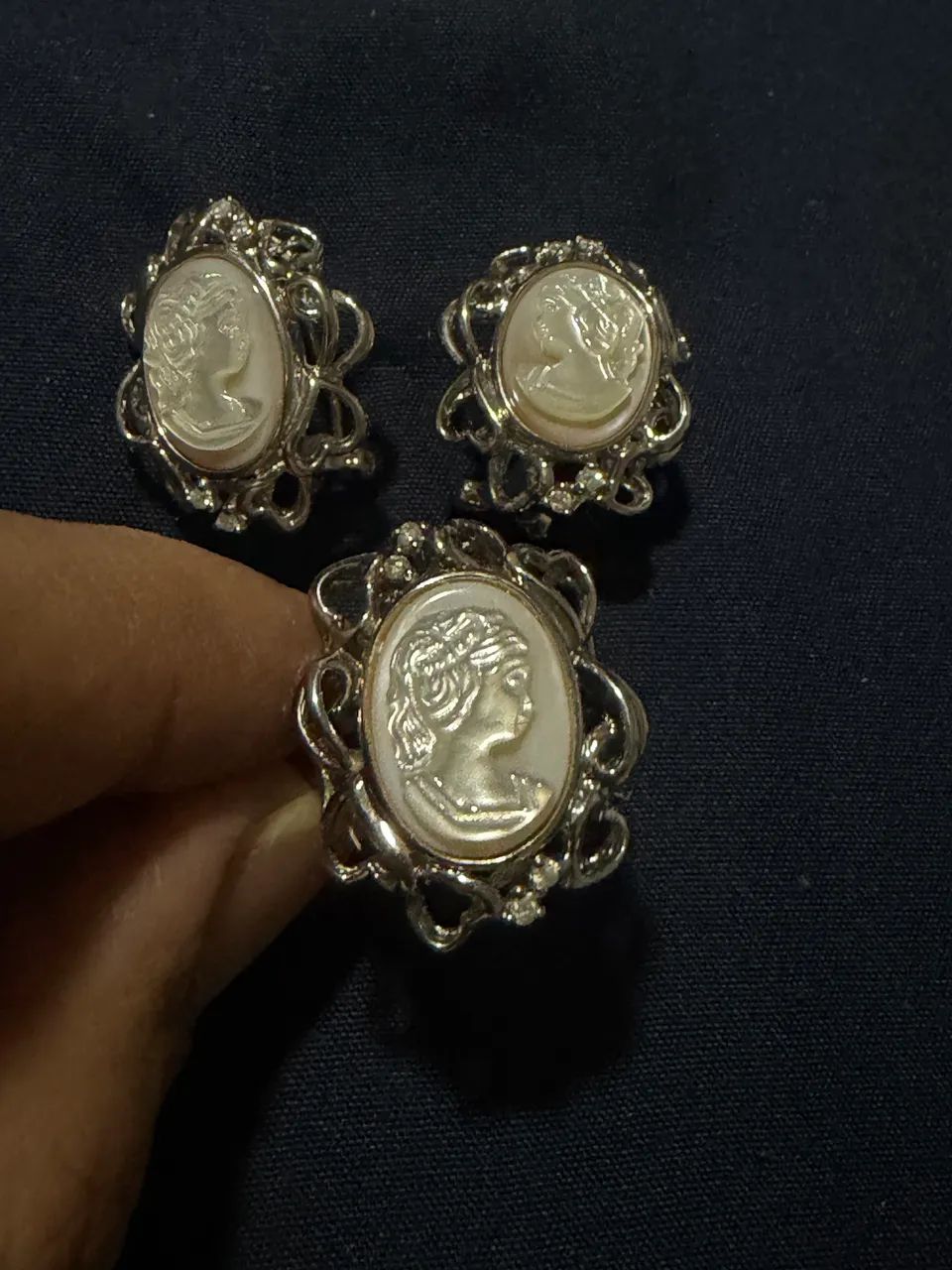 Conjunto vintage em prata 925