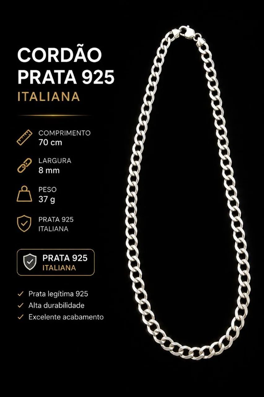 Cordão prata 925 - Foto 4