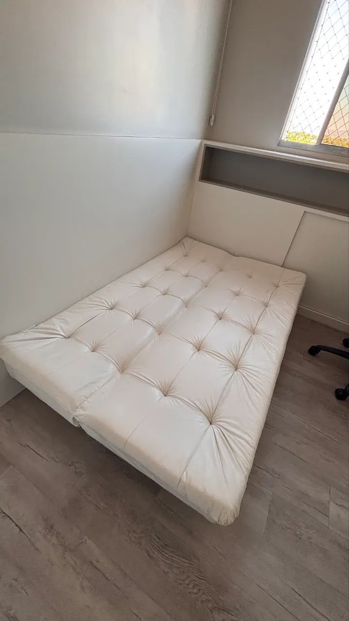 Sofá cama courino branco - sofa cama sofa-cama sofacama retratil  - Foto 2