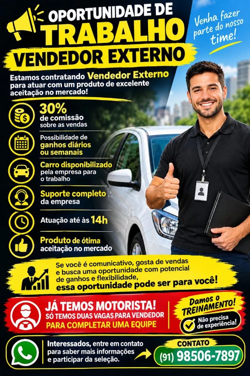 Vaga para vendedor externo
