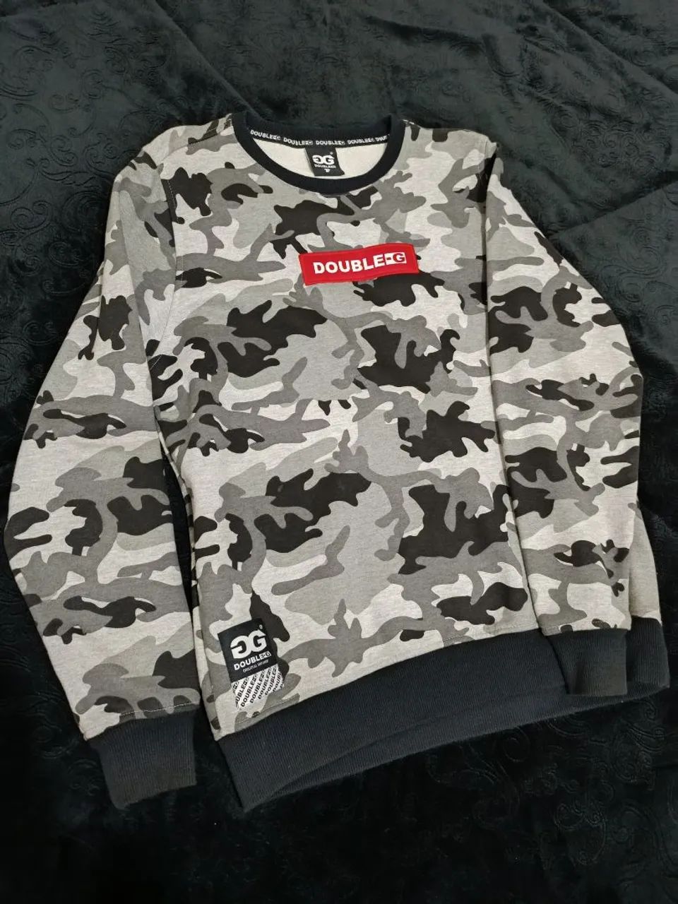 Moletom Double-G camuflado cinza 