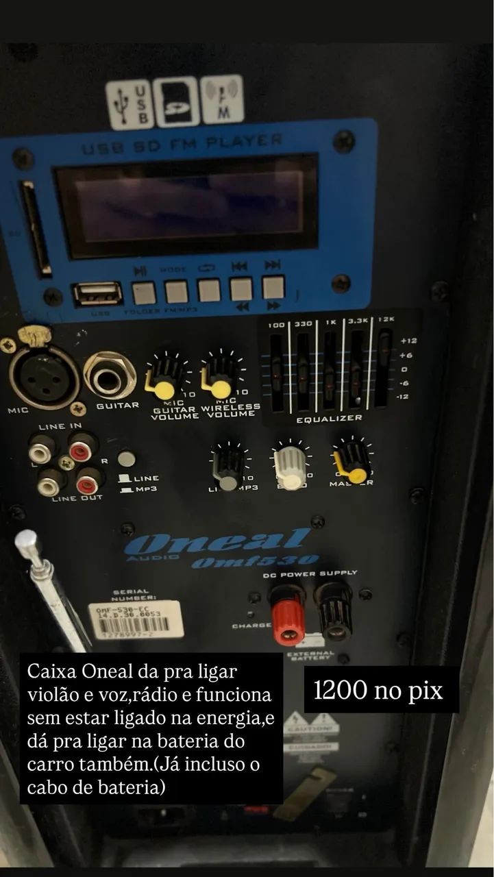 Caixa Oneal Ativa,funciona sem ligar na energia  - Foto 2