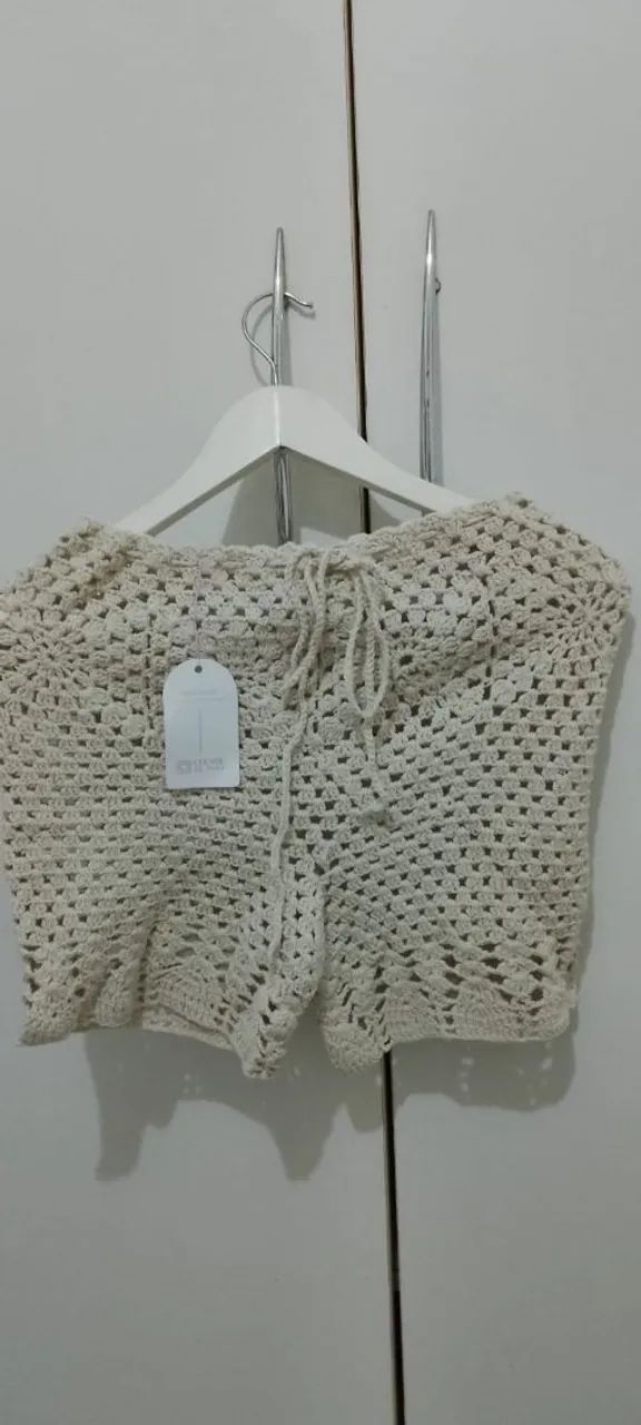 Short crochê linda de algodão 