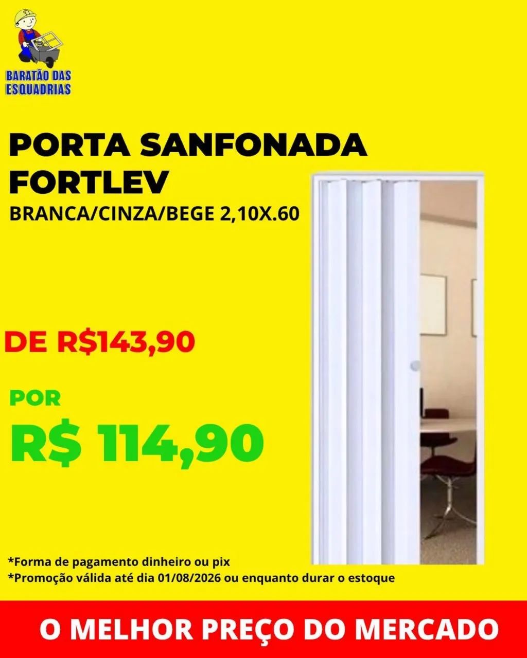 PORTA SANFONADA FORTLEV - Promoção! 
