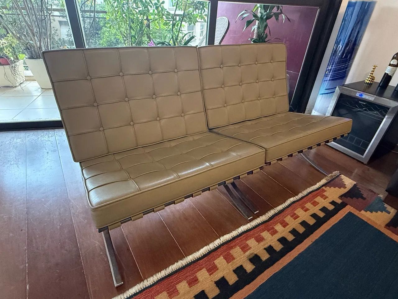 Poltrona Barcelona Clássica Design - Aço Inox Couro Legítimo Impecável  - Foto 4