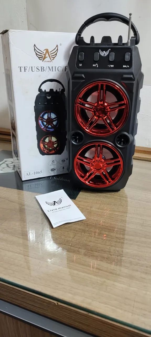 Caixa de som Bluetooth amplificada portátil Led