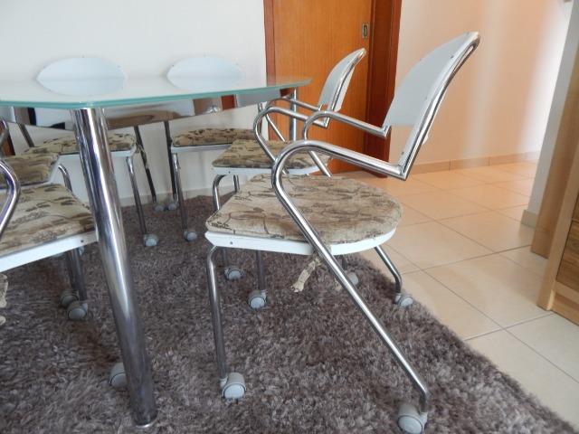 Mesa de Jantar Triangular Vidro 6 Cadeiras - Foto 4