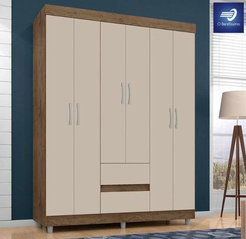 Guarda-Roupa Solteiro c/ 6 portas e 2 gavetas #FreteGRÁTIS* #Garantia #Lacrado