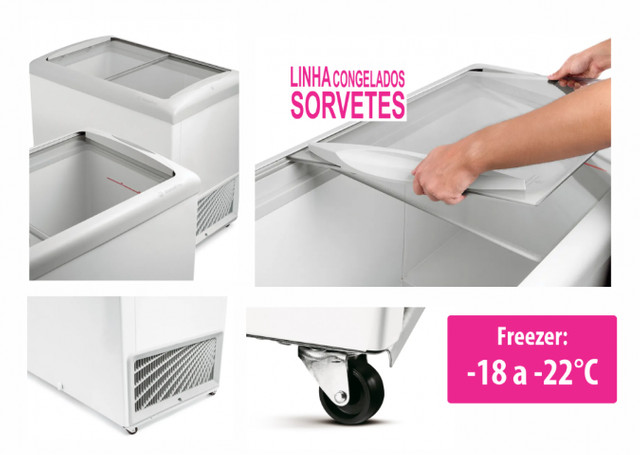 Freezer Tampas de Vidro Sorvetes Açai Metalfrio - Foto 3