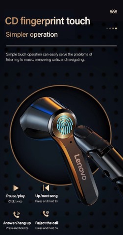 Fone de ouvido bluetooth 5.0 - Lenovo - Foto 4