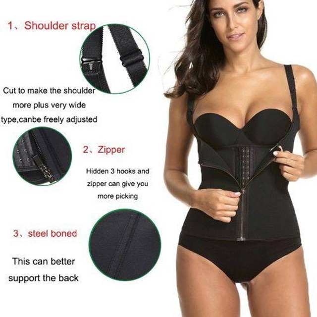 Cinta feminina com 2 camadas zíper alça colete - nova - Foto 2