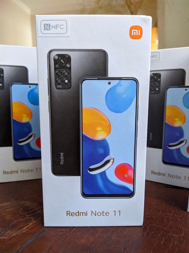 Promoção Redmi note 11 NFC 4/128GB Xiaomi cores disponíveis Azul Cinza Azul espacial 