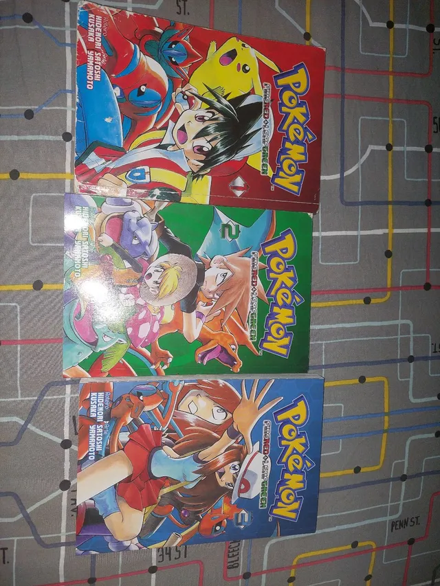 Mangá Pokémon Fire Red & Leaf Green Coleção Em 3 Volumes