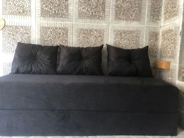 Sofá cama com 3 almofadas de fábrica 