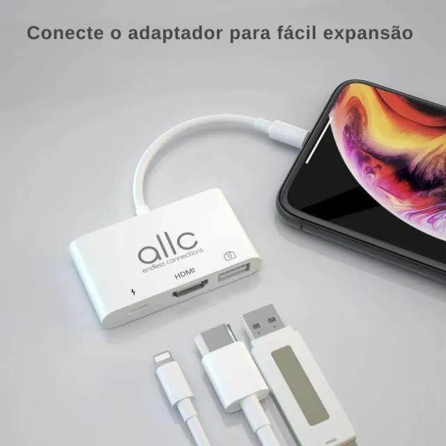 Cabo Adaptador Lightning Para Hdmi + Usb Otg - iPhone iPad - Foto 4
