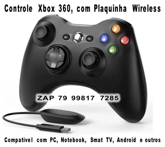 Controle Xbox 360 Sem Fio Wireless Joystick Para  Xbox, Smart TV, PC, Ps3 e Android