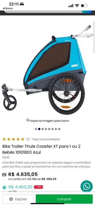 Thule trailer para 1 ou 2 crianças  - Foto 3