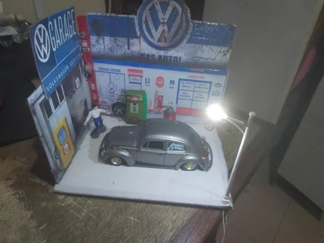 miniatura metal escala 1:36 personalizada fusca com diorama artesanal - Foto 3