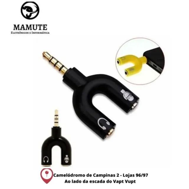 Mini Adaptador Y Para Fone E Microfone Headset