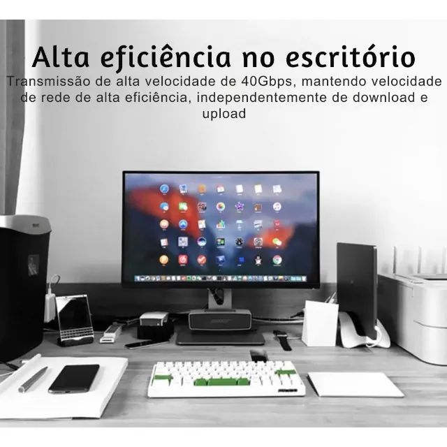 Cabo de Rede Gamer Cat8 40Gbps 2000MHz RJ45, 20m - Preto - Foto 5