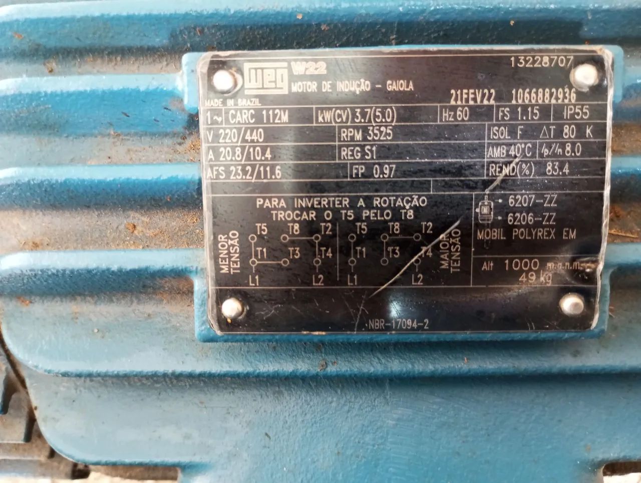 Motor elétrico 5cv Marca Weg  - Foto 3