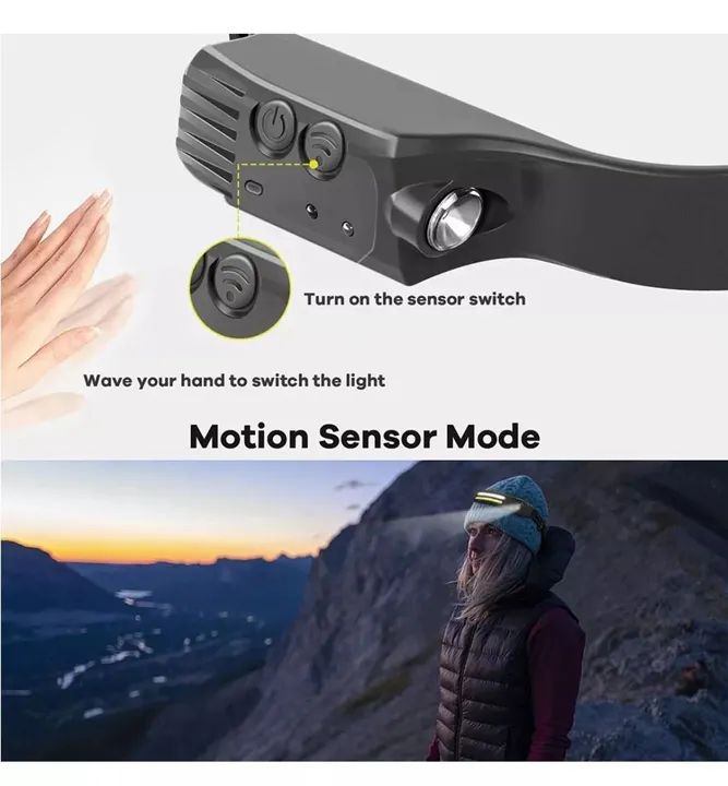 Lanterna de Cabeça Multifuncional lanterna de cabeça de led lanterna led - Foto 3