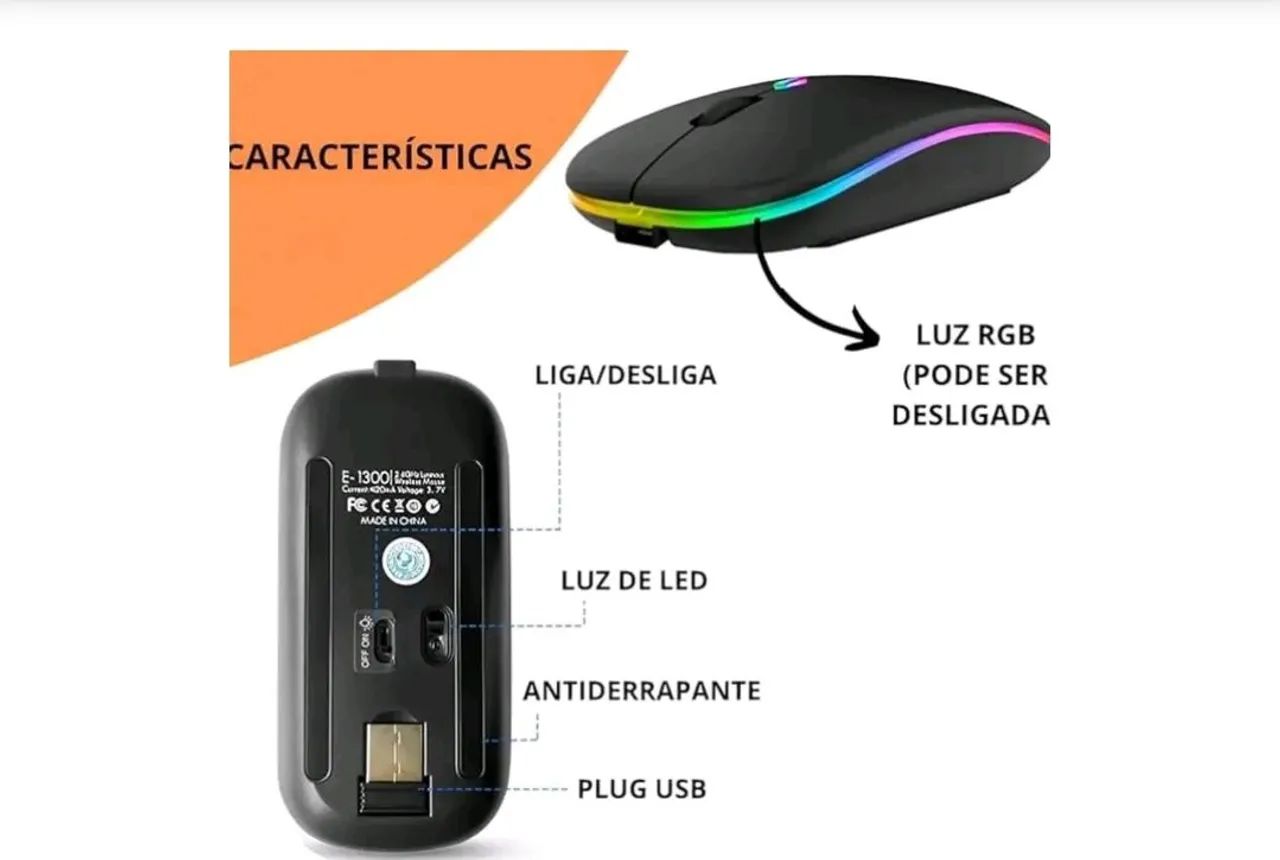 Mouse Sem Fio 2.4G - Design Moderno e Confortável - Foto 3