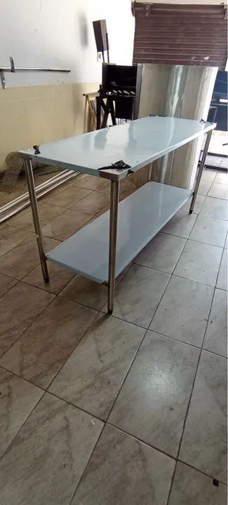 Mesa de inox 1.50x60 completa ( 1.100 reais) pronta entrega  - Foto 2