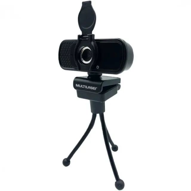 Webcam Multilaser Full HD 1080p com Tripé e Microfone com Cancelamento de Ruído - WZetta
