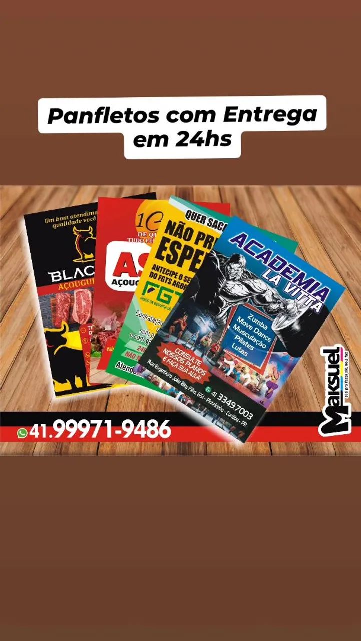 Panfletos entrega em 24hs
