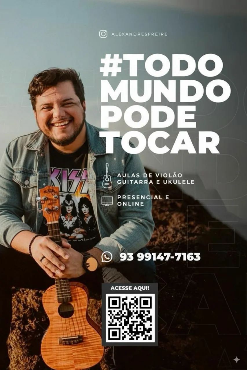 Aulas de violão, guitarra e ukulele 
