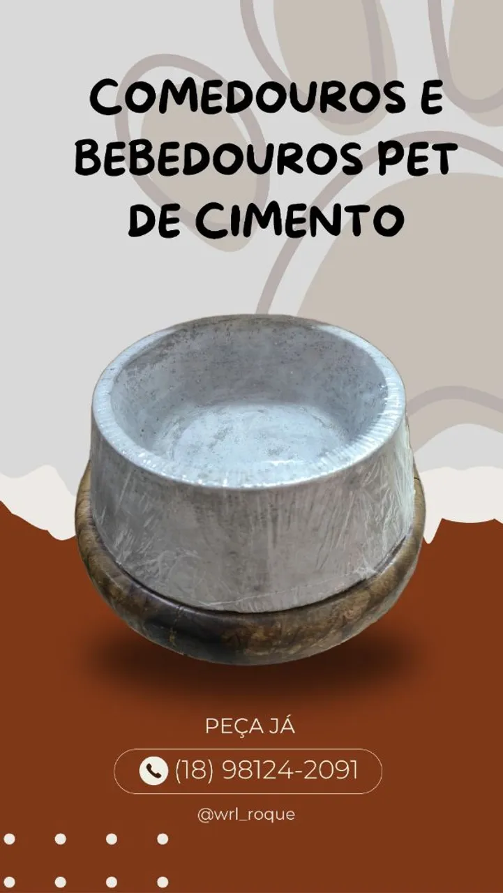 Comedouros e Bebedouros Pet de Cimento