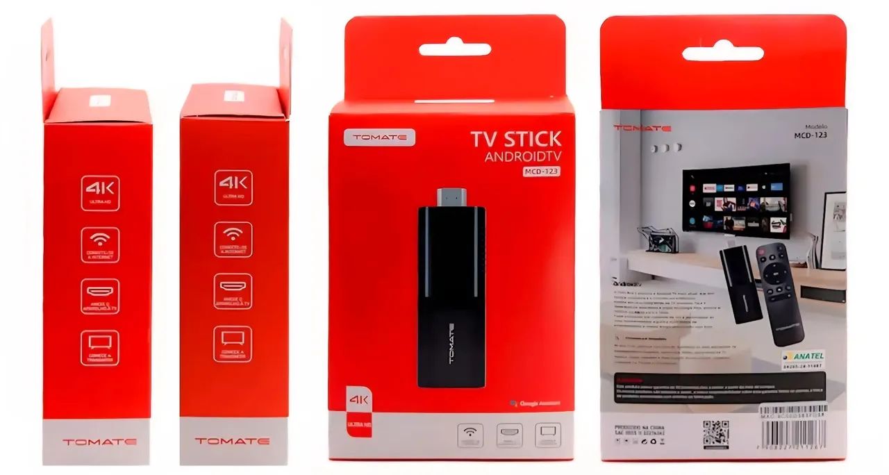 TV Stick 4K UHD AndroidTV - Tomate (Preto) - Foto 2