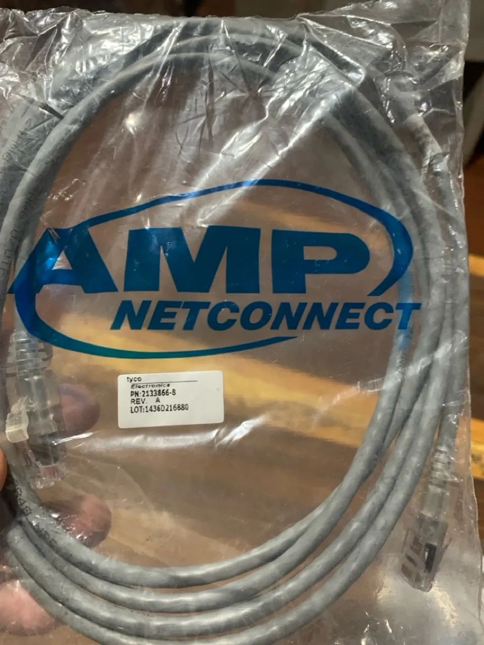 Cabo de Rede Patch Cord 2,5m AMP Cat5e - Novo - Foto 2