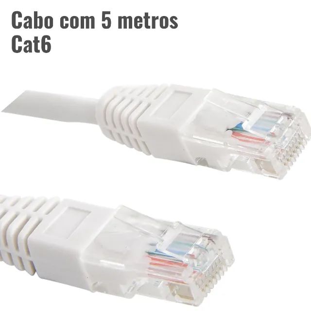 Cabo de Rede Categoria 6 Rj45 Lan UTP 5M Pronto Para Uso - Foto 3