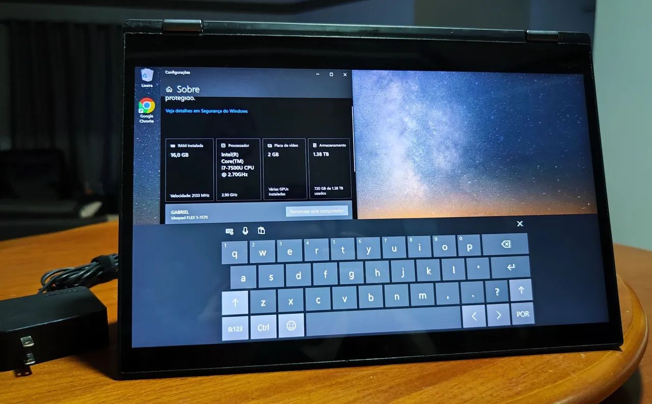 Notebook Lenovo Tela Touch 4K Flex 1570 i7 16Gb RAM 512Gb SSD e 1Tb Ñ Dell Asus Msi Acer - Foto 5
