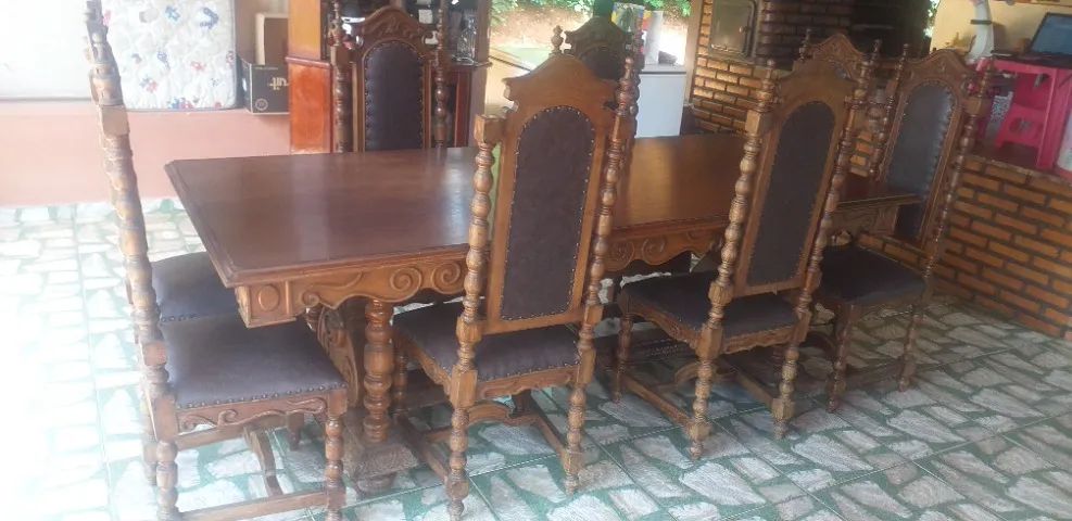 Mesa colonial com 8 cadeiras - Foto 3