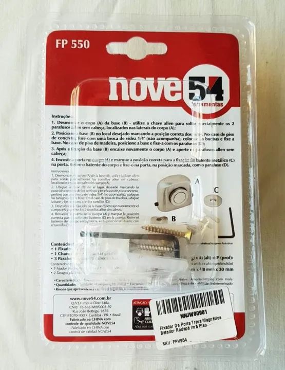 Fixador de Porta com Trava Magnética - FP 550 - Marca Nove 54 Ferramentas - Sem Uso - Foto 5