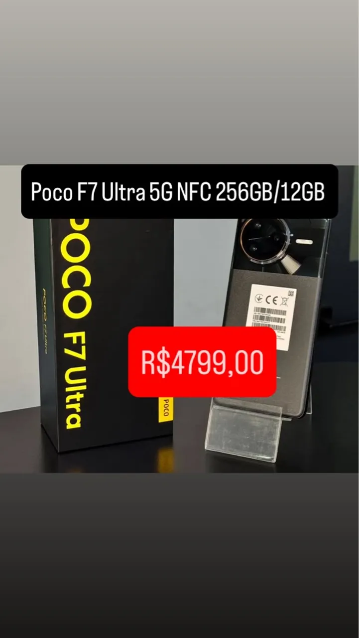 Poco F7 Ultra 5G NFC 256GB/12GB RAM Lacrado Capa Película Fone + Entrega Grátis