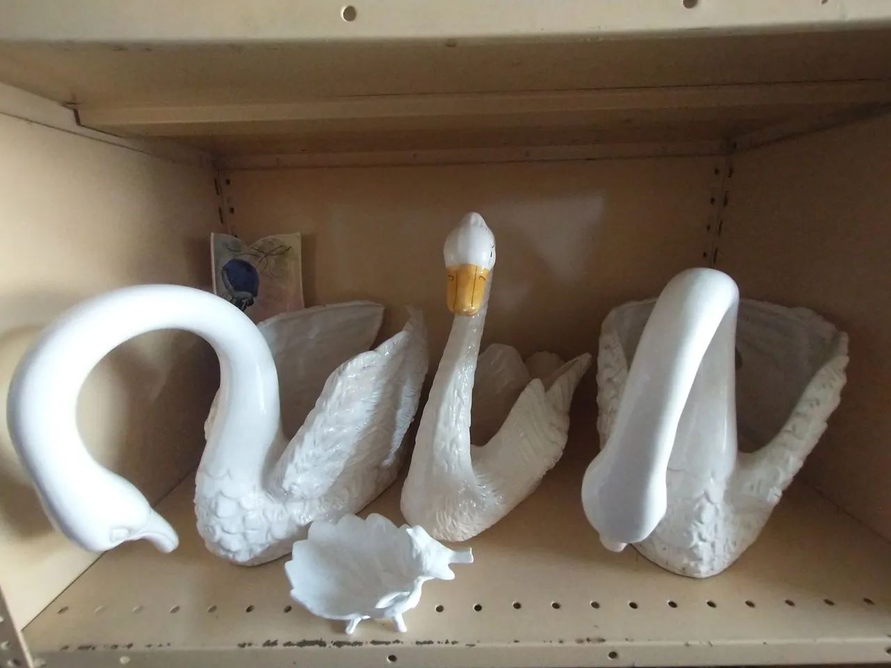 Cisnes Centro de Mesa Louça Antigos  - Foto 3