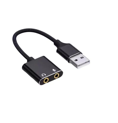 Adaptador de Áudio USB - Entrada para Fone e Microfone (P2) - Foto 2
