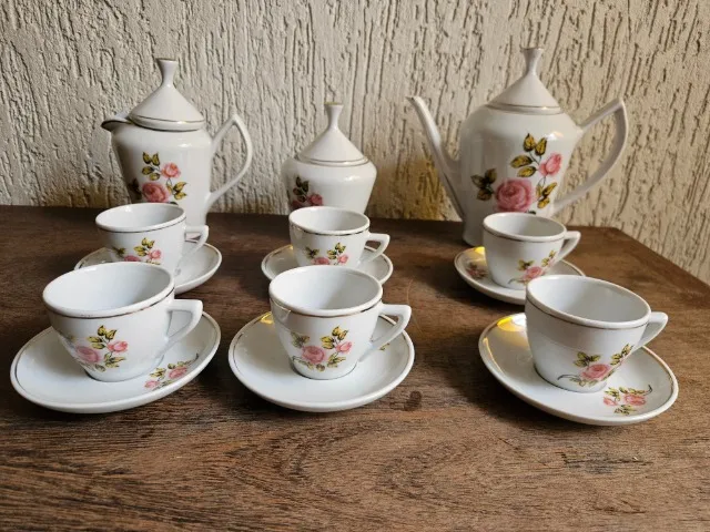 Conjunto aparelho louça café antigo vintage classico