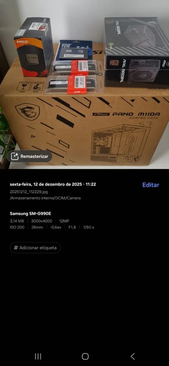 PC Gamer R7 5700g, 16gb 3200mhz, 256gb SSD - PEÇAS NOVAS - Foto 4