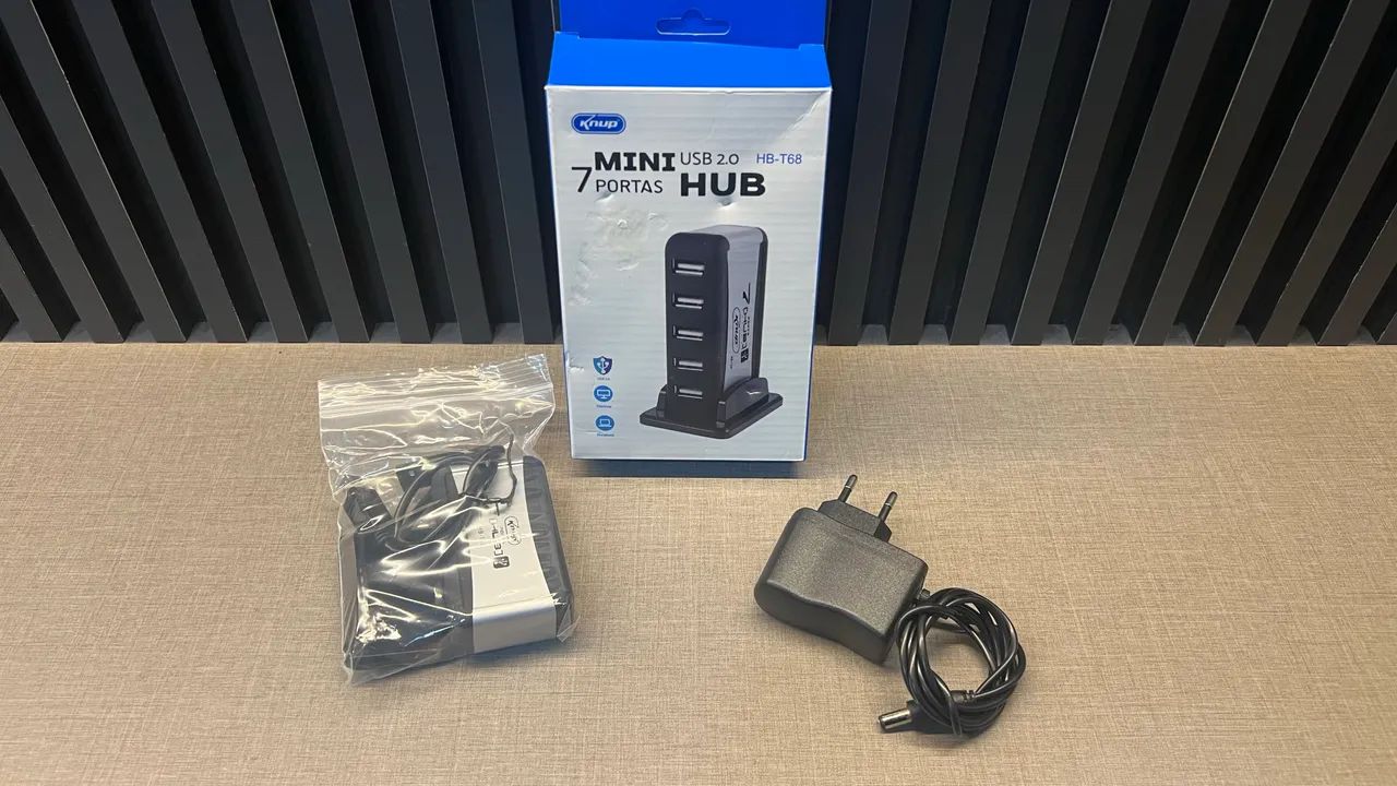Hub Usb 7 Portas 2.0 Com Fonte Knup Hb-t68 64617597895683121