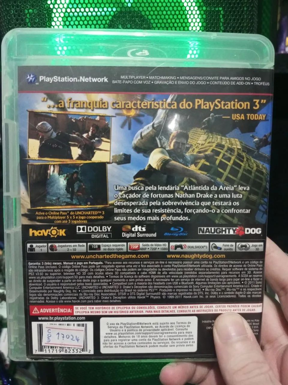 Uncharted 3 drake's deception jogo ps3 game Playstation 3 - Foto 2