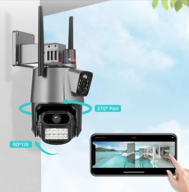 Câmera Ip wi-fi com Lente  dupla + Giroflex