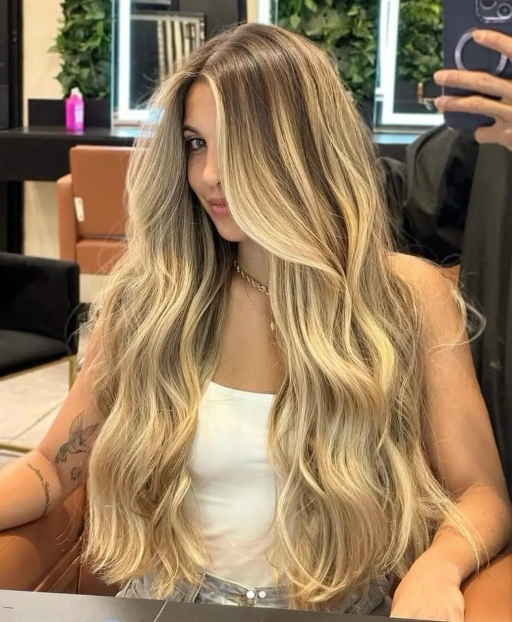 MEGA HAIR HUMANO 230gramas Cabelo loiro com mechas e ondas